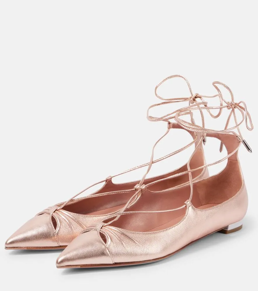 Aquazzura Gabi leather ballet flats