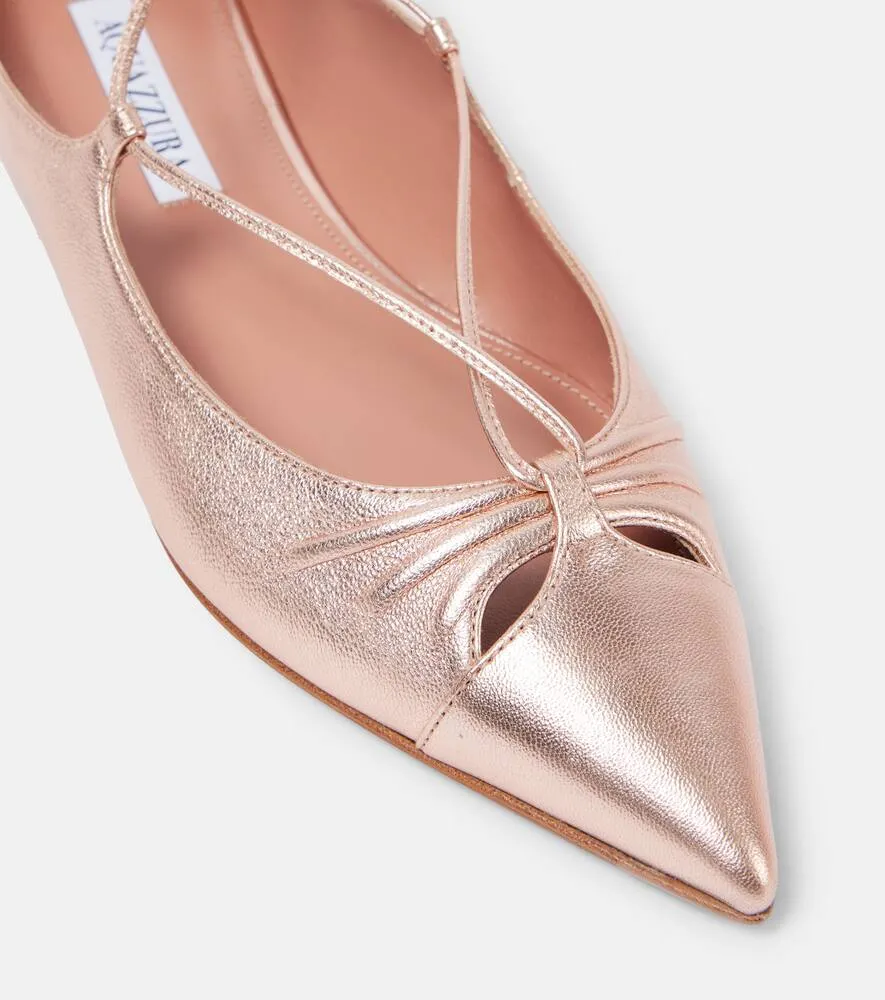 Aquazzura Gabi leather ballet flats