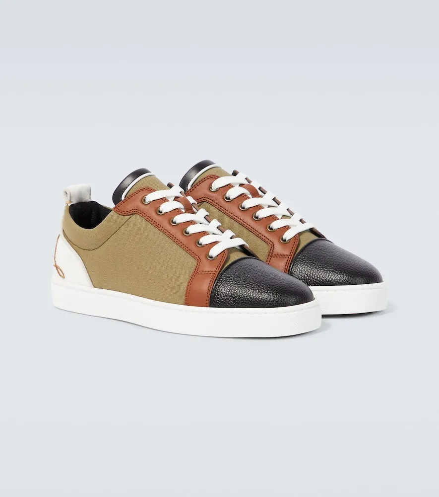 Christian Louboutin Fun Louis Junior leather and canvas sneakers