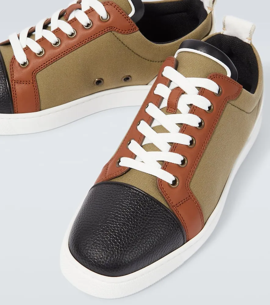 Christian Louboutin Fun Louis Junior leather and canvas sneakers