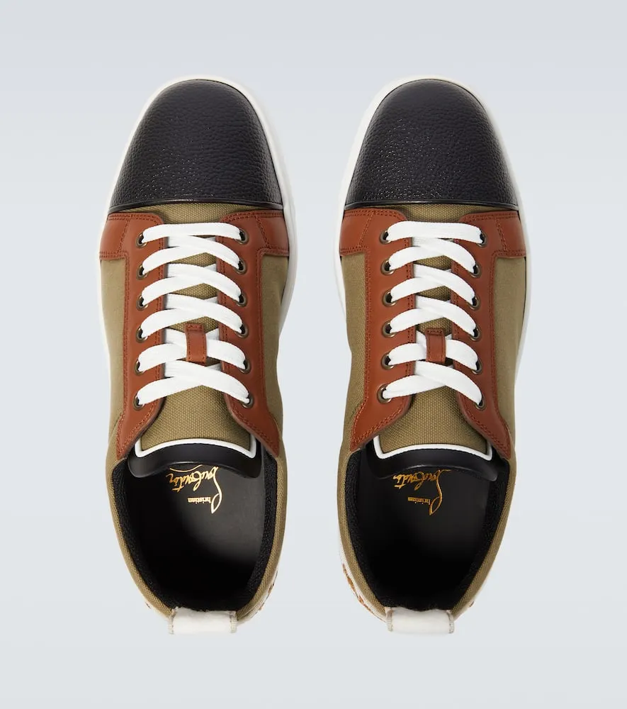 Christian Louboutin Fun Louis Junior leather and canvas sneakers