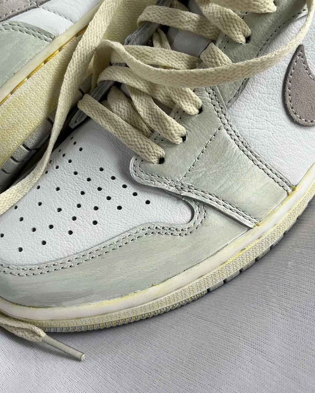 Classical  Light Cyan Gray White Custom Air Force 1
