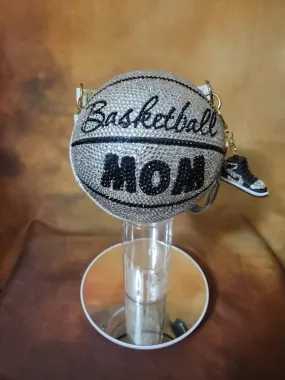 Handcrafted Rhinestone Crossbody Basketball Mom Purse