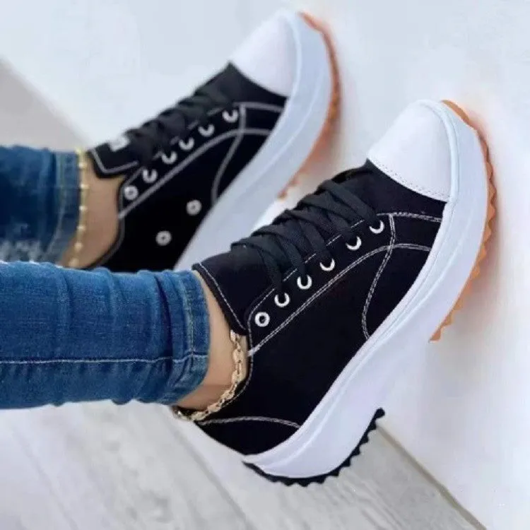 Limited Sale 49% OFFWomen's lace up platform heeled sneakers