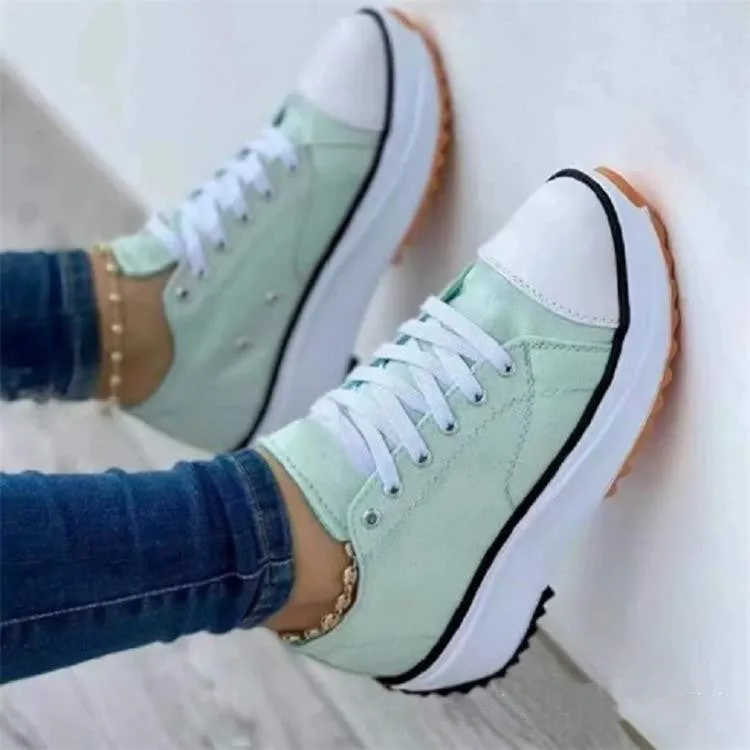 Limited Sale 49% OFFWomen's lace up platform heeled sneakers