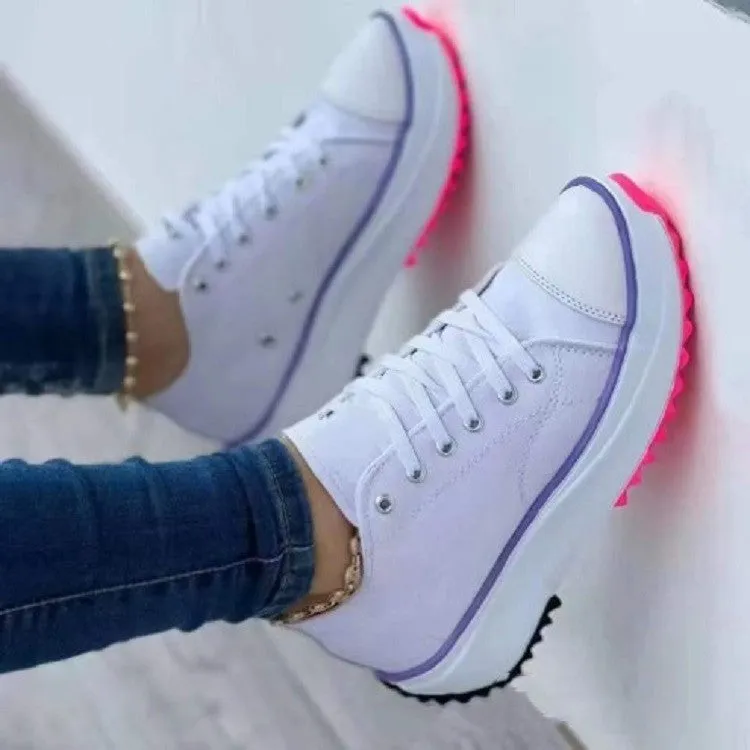 Limited Sale 49% OFFWomen's lace up platform heeled sneakers