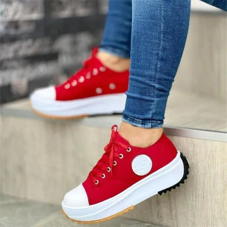 Limited Sale 49% OFFWomen's lace up platform heeled sneakers