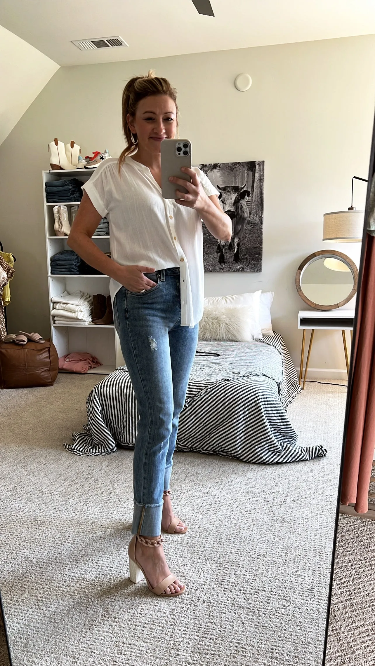 Medium Light Wash Straight Jean