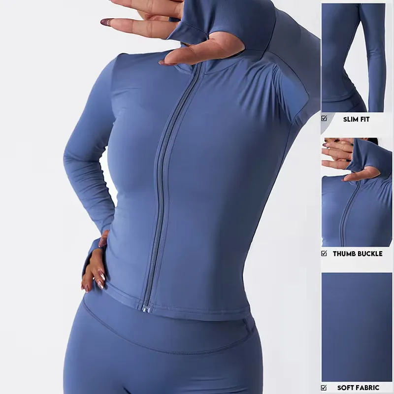 Quick-Dry Zip-Up Workout Jacket