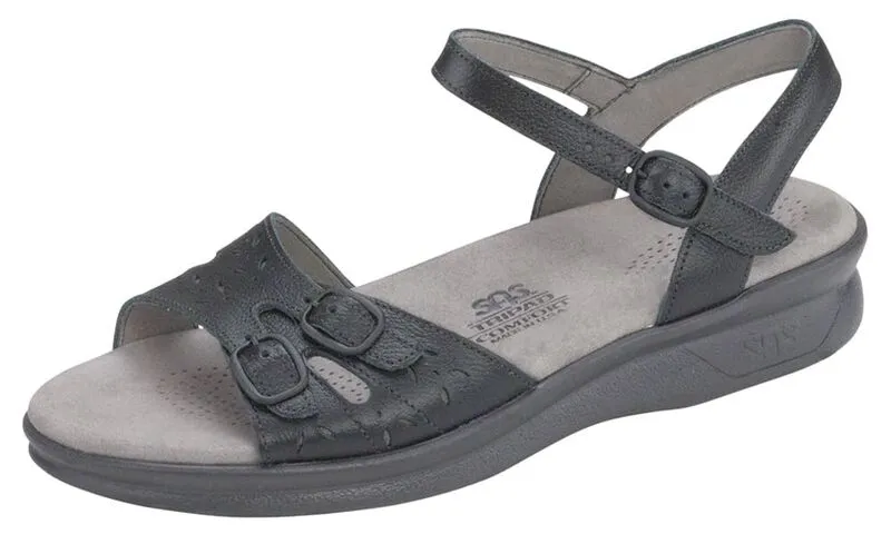 SAS Duo Quarter Strap Sandal - Black