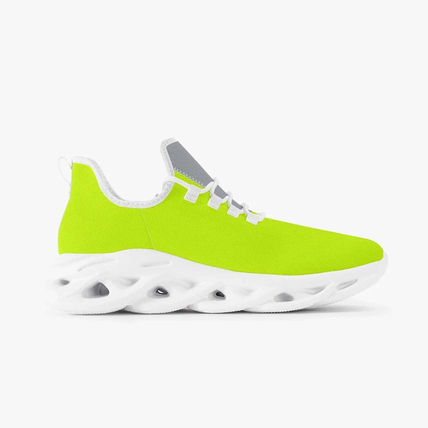 Yellow and Gray Bounce Mesh Knit Sneakers - White Sole