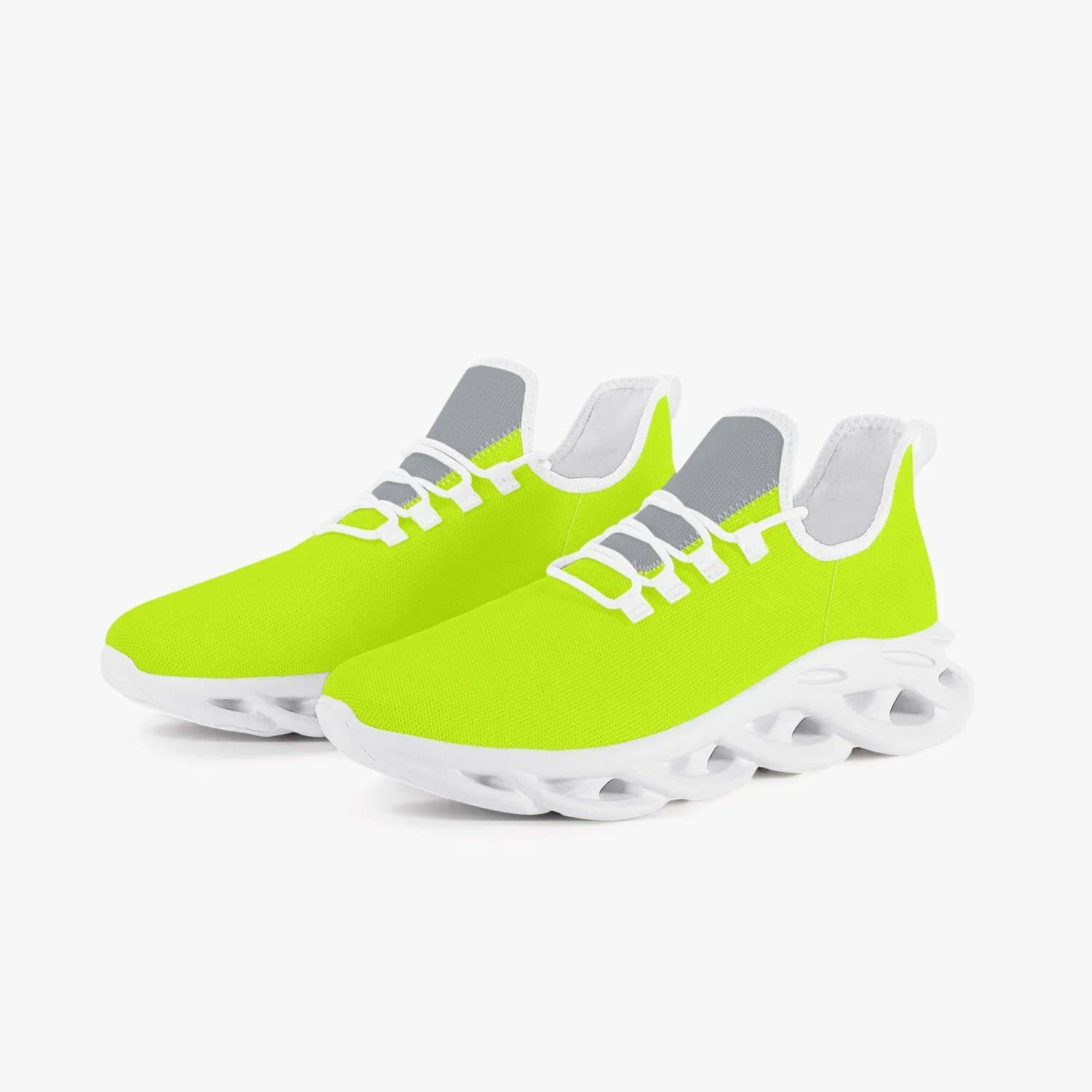 Yellow and Gray Bounce Mesh Knit Sneakers - White Sole