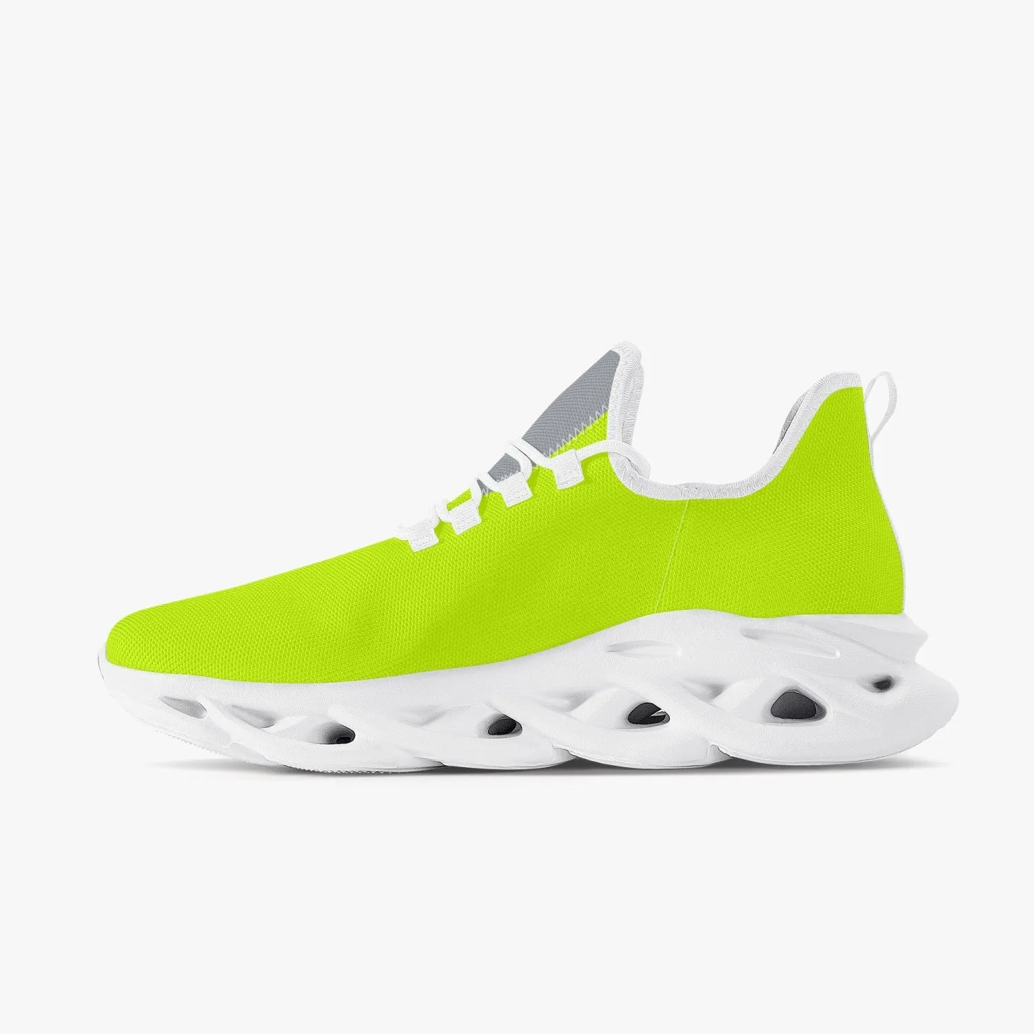 Yellow and Gray Bounce Mesh Knit Sneakers - White Sole